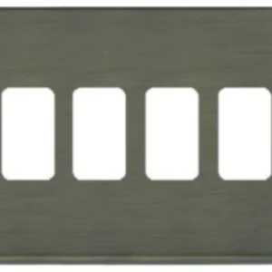 Hamilton Front Plate Double 4 Grid Apertures 144X85mm Antique Brass