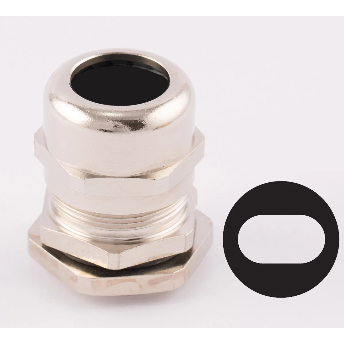 Newlec Dome Top Stuffing Gland 20mm IP68 Metal C/W Locknut for 1 x 2.5-4.0mm Twin+Earth Cable