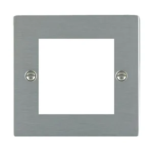 Hamilton Front Plate Single 2 Eurofix Apertures+Grid 86X86mm Satin Steel