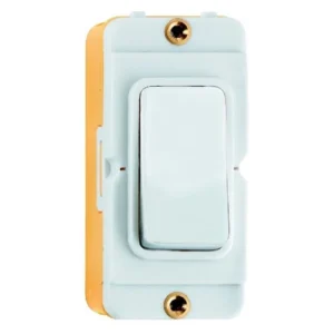Hamilton Insert Rocker 1 Gang Intermediate 20A White/White