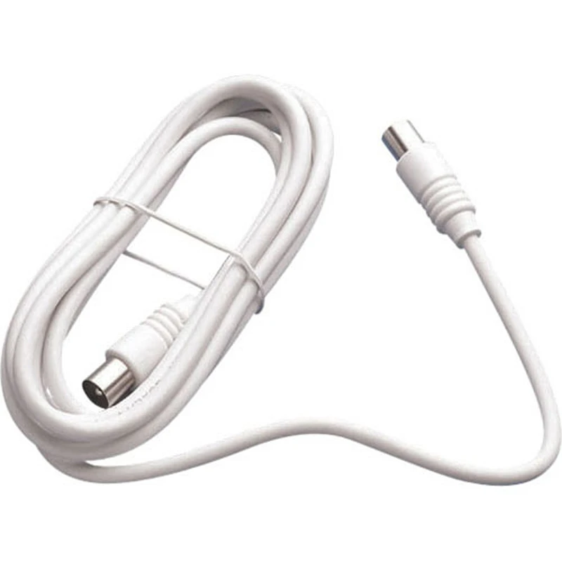 Newlec Coaxial Cable Male to Male Connection Lead 2 Metre White - Image 2