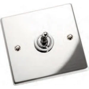 Hamilton Switch Dolly 1 Gang 2 Way 10A 88X88mm Bright Chrome