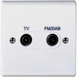 Deta Socket Diplexer TV+Fm/Dab Coaxial White Moulded