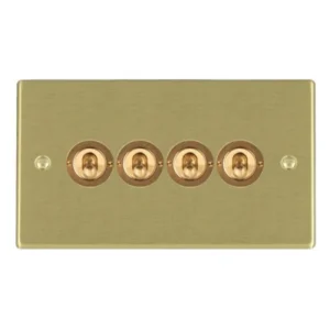 Hamilton Switch Dolly 4 Gang 2 Way 10A 145X85mm Satin Brass