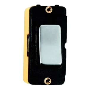 Hamilton Insert Rocker 1 Gang 2 Way 20A Satin Steel/Black