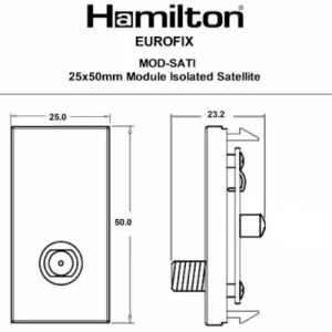 Hamilton Socket Satellite 1 Gang Isolated Black Insert