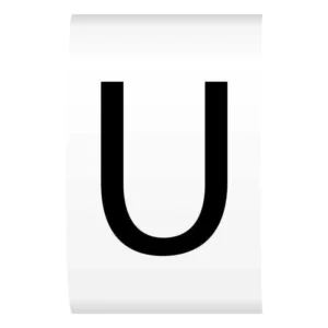 Cablecraft Letter U Black On White K-Type Cable Markers On Reels 4.2-7.0mm Diameter