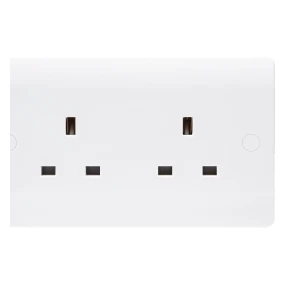 Newlec Slimline Curved 13A 2 Gang Unswitched Socket - Image 2
