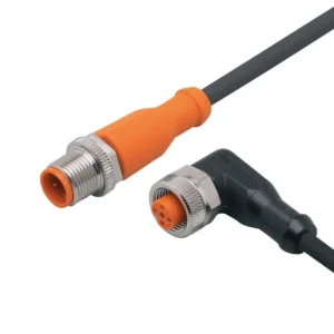 IFM 10-36VDC Straight-AngLED Patchcord M12 PUR 2m Nickel-Plated Orange/Black
