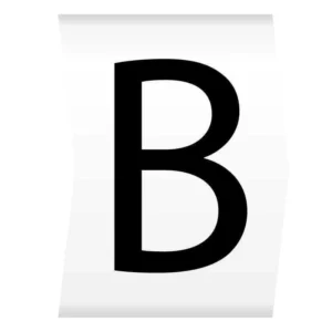 Easi-Lok Letter B Black on White - Easi-Lok Chevron Cut Boxed Slide-On Cable Markers for 2.8-5mm Dia.