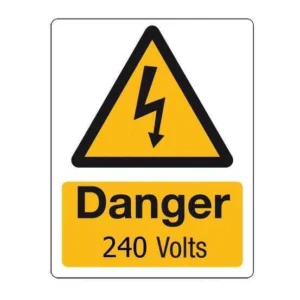 Cablecraft Flexible Self-Adhesive Labels 55 x 70mm "Danger 240 Volts" Pack Qty 25