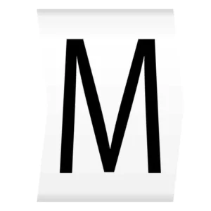 Easi-Lok Letter M Black on White - Easi-Lok Chevron Cut Boxed Slide-On Cable Markers for 2.8-5mm Dia.