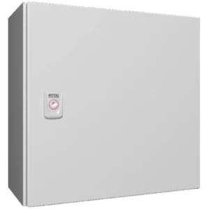 Newlec Enclosure Weatherproof RAL7035 380 x 380 x 210mm IP66 Light Grey Steel C/W Backplate
