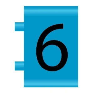 MOD 3 Number 6 Blue - Cablecraft MOD3 Push On Colour Coded Cable Markers 1.5-2.5mm² - 500 Pack