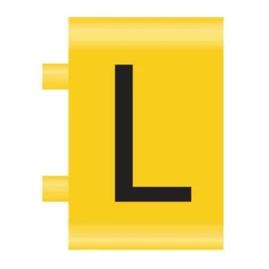 MOD 3 Letter L Black On Yellow - Cablecraft MOD3 Push On Cable Markers 4.0-6.0mm² - 200 Pack