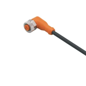 IFM 250VAC/300VDC Angled Socket M12 PUR 5m Nickel-Plated Orange
