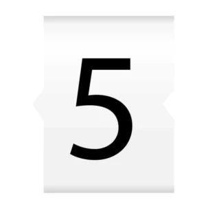 Easi-Clip Number 5 Black On White Easi-Clip EC09 Cable Markers - Size 2.5 - 6.0mm²