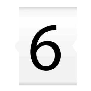 Easi-Clip Number 6 Black On White Easi-Clip EC09 Cable Markers - Size 2.5 - 6.0mm²