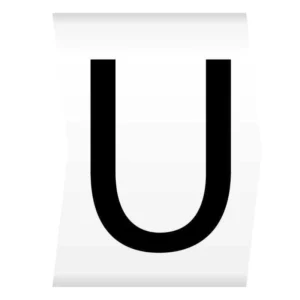 Easi-Lok Letter U Black on White - Easi-Lok Chevron Cut Boxed Slide-On Cable Markers for 2.8-5mm Dia