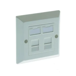 Comtec Bevelled Assembled Cat5E Sg 2X Euro White
