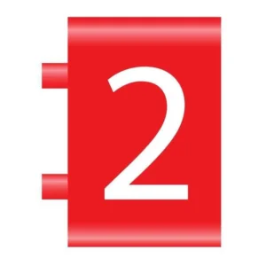 MOD 3 Number 2 Red - Cablecraft MOD3 Push On Colour Coded Cable Markers 1.5-2.5mm² - 500 Pack