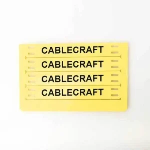 Therma-mark Yellow Custom Pre-Printed Markers - 4 Markers - Dimensions: 76mm x 10mm - Printable Area: 58mm x 8mm