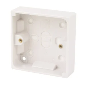 Newlec White Square Edge 2 Gang 25mm Surface Mounted Pattress