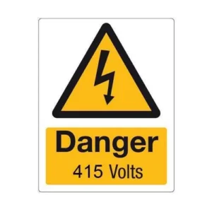 Cablecraft Flexible Self-Adhesive Labels 55 x 70mm "Danger 415 Volts" (pack=25)