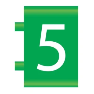 MOD 3 Number 5 Green - Cablecraft MOD3 Push On Colour Coded Cable Markers 1.5-2.5mm² - 500 Pack