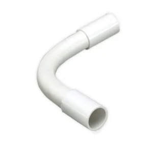MK Electric Bend Normal Heavy Gauge 2 Couplers 20mm White PVC-U