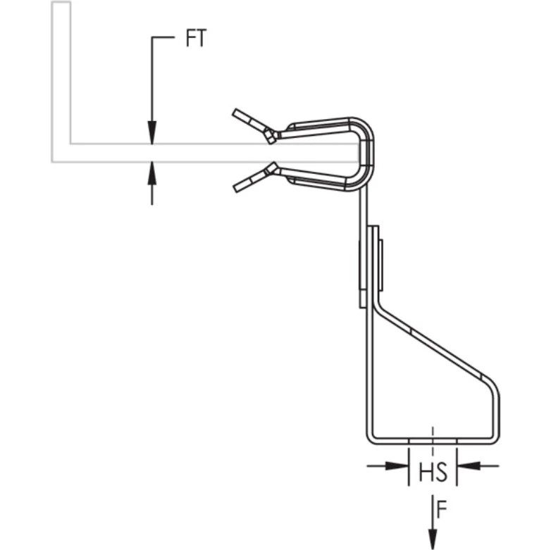 nVent CADDY H-Ti/T Rod to Flange Clip, 10 mm Hole, Threaded, 8 - 14mm Flange - Image 3