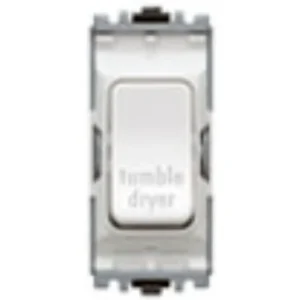 MK Electric Grid Switch 1 Way DP Tumble Dryer 20A Black