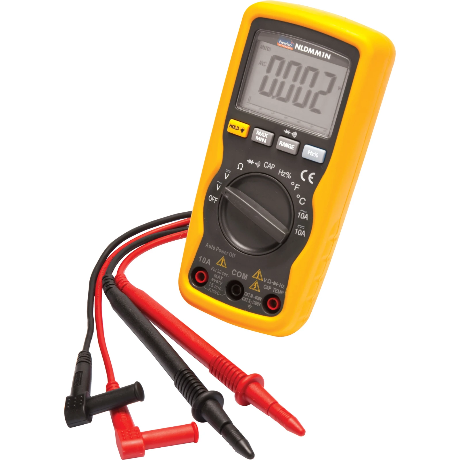 Newlec Digital Multimeter Auto-Ranging Yellow - Image 2