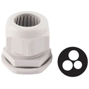 Newlec Dome Top Stuffing Tails Gland 40mm² IP68 Nylon Grey for 2 x 25.0mm² Meter Tails+16.0mm² Earth