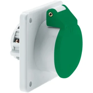 CEENorm Socket Panel 3P IP44 16A 50V 100-200Hz Green Straight