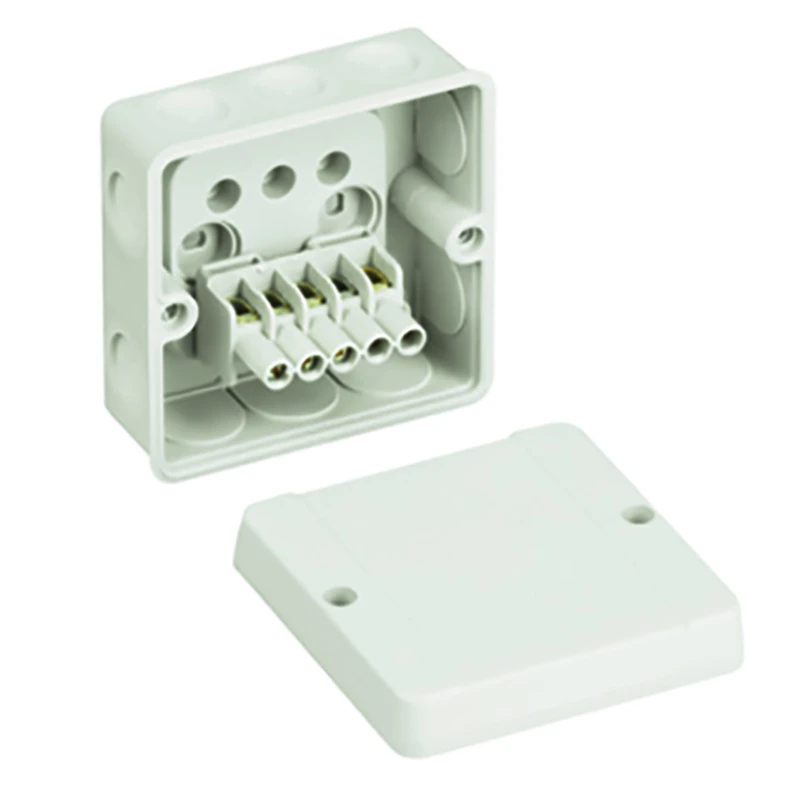 Newlec Junction Box 5 Pole 2.5mm² Terminals 88 x 88 x 47mm² IP65 Self Seal Entry Grey - Image 3