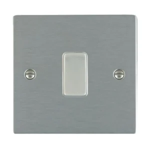 Hamilton Switch Rocker 1 Gang 2 Way 10A 86X86mm Satin Steel/Satin Steel White Insert