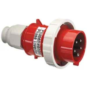 CEENorm Plug Phase Inverter 3P+N+E IP67 16A 415V Red Cable Gland