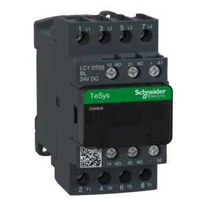 Schneider Electric TeSys D contactor, 4p(4 NO), AC-1, <= 440 V 25A, 24 V DC low cons coil
