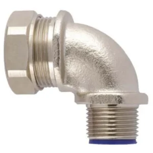 Flexicon Elbow External Liquid Tight Metric Thread 40mm Brass