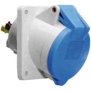 CEENorm Socket Angled Panel 2P+E IP44 32A 240V 85X85mm