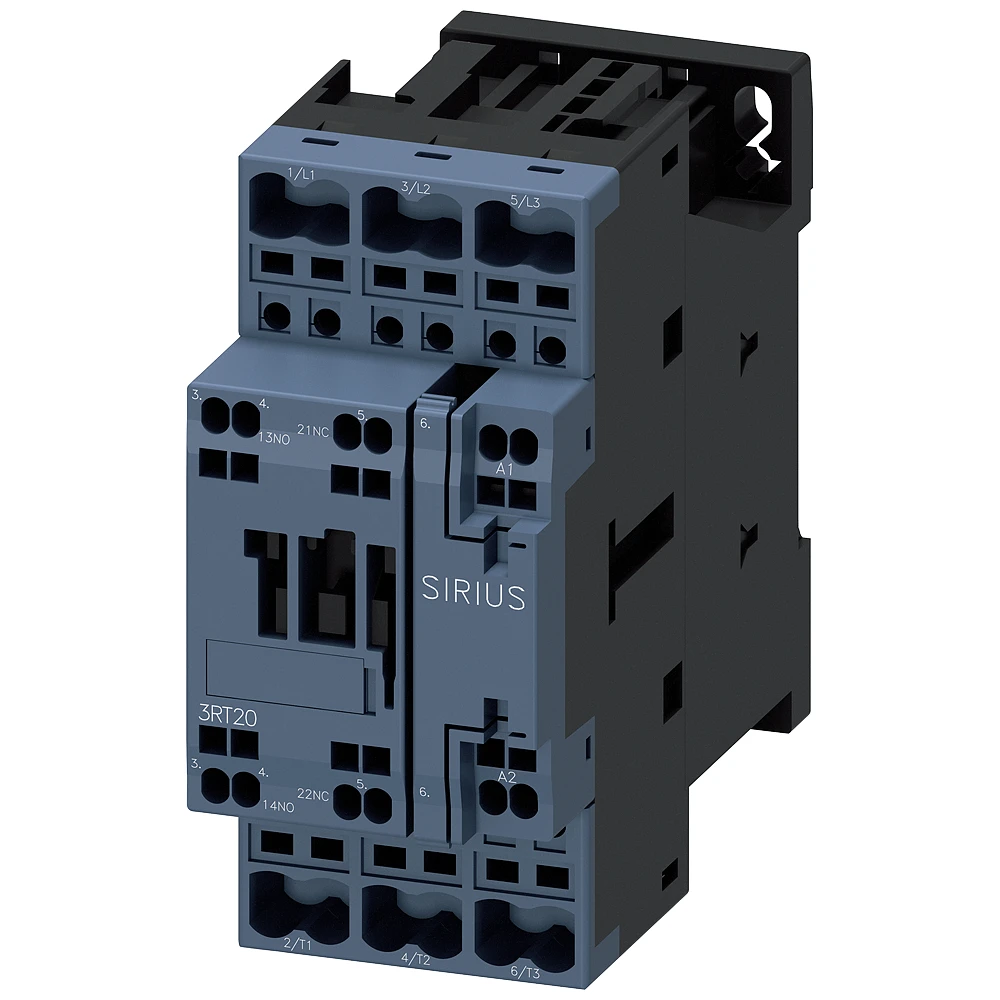 Siemens Contactor, AC-3, 17 A/7.5 KW/400 V, 3-Pole, 24 V AC/50 Hz, 1 NO+1 NC, Spring-Type Terminal - Image 2