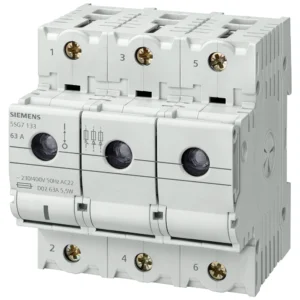 Siemens MINIZED, Switch Disconnector With Fuses, D02, 3-Pole, In: 63 A, Un AC: 400 V