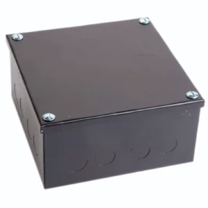 Newlec Adaptable Box 150 x 150 x 50mm Black Enamel With 16 x 20mm Knockouts