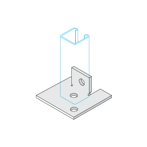 Unistrut 2+1 Hole Base Plate Hg