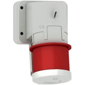 CEENorm Appliance Inlet Surface 3P+N+E IP44 32A 415V Red Hinged Lid
