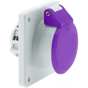 CEENorm Socket Panel 2P IP44 16A 24V Violet Straight