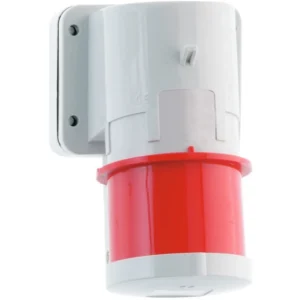CEENorm Appliance Inlet Panel 3P+N+E IP44 32A 415V Red Hinged Lid