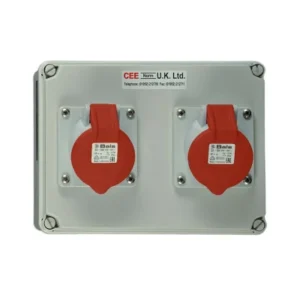 CEENorm Socket on Backbox 2 Gang 16A 400V 5P IP44