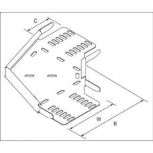 Unistrut Bend 90° Flat For Medium Dty Tray 100mm Steel Hot Dipped Galvanised